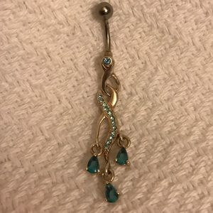 Teal Belly Ring